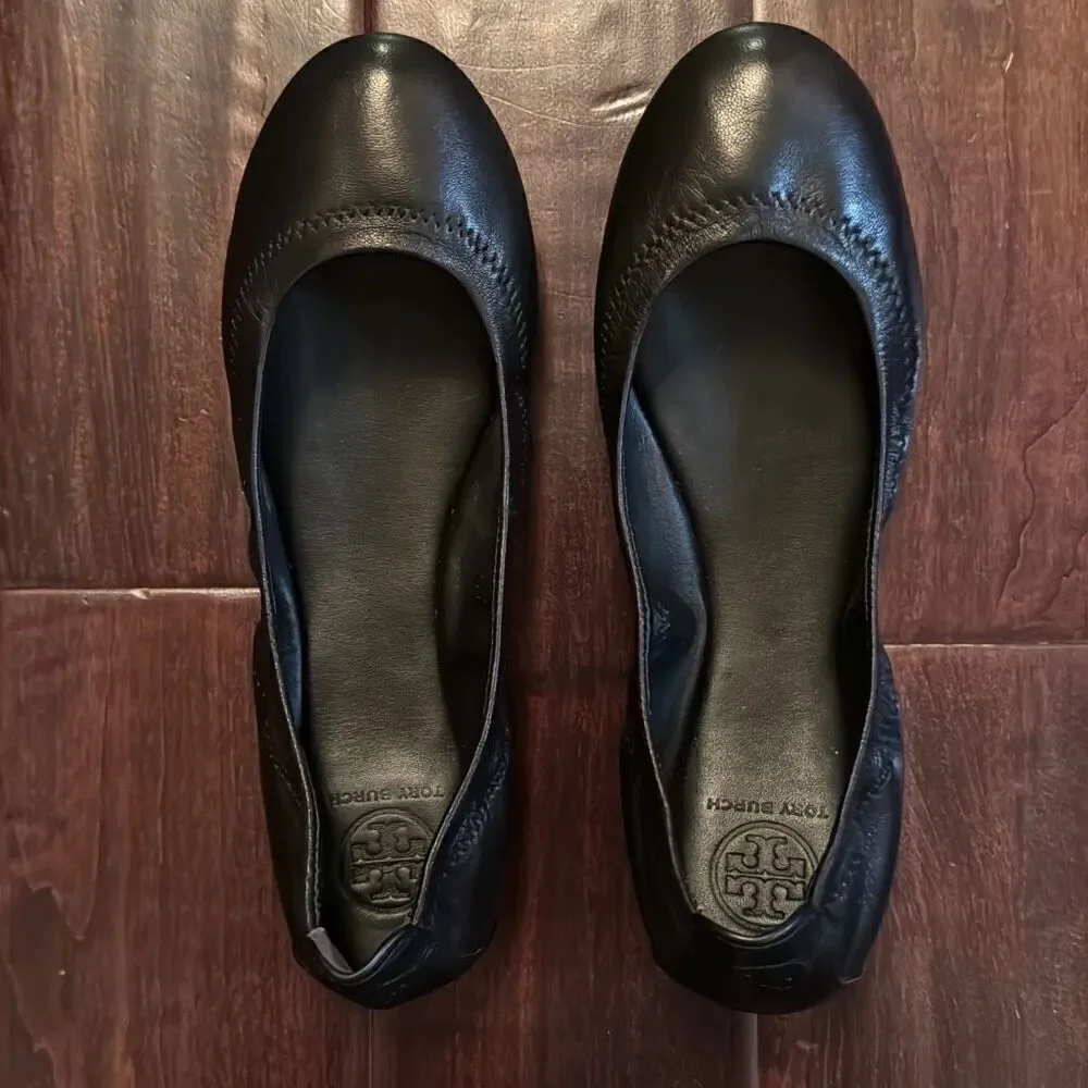 NEW IN BOX tory burch zoe ballet sheep leather‎ flats SIZE 5.5
